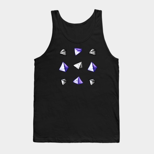 Geometric Watercolor Pyramid Pattern Tank Top by Boriana Giormova